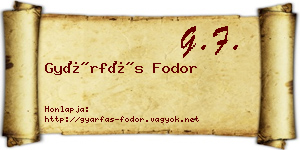 Gyárfás Fodor névjegykártya